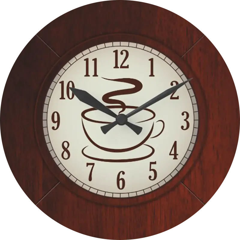 Cup of Coffee Customizable Wood Wall Clock | Vizons Design
