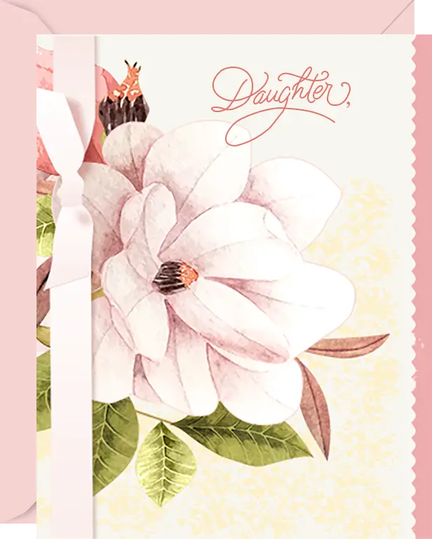 Magnolia Flowers Mother's Day Card for Daughter | Vizons Design