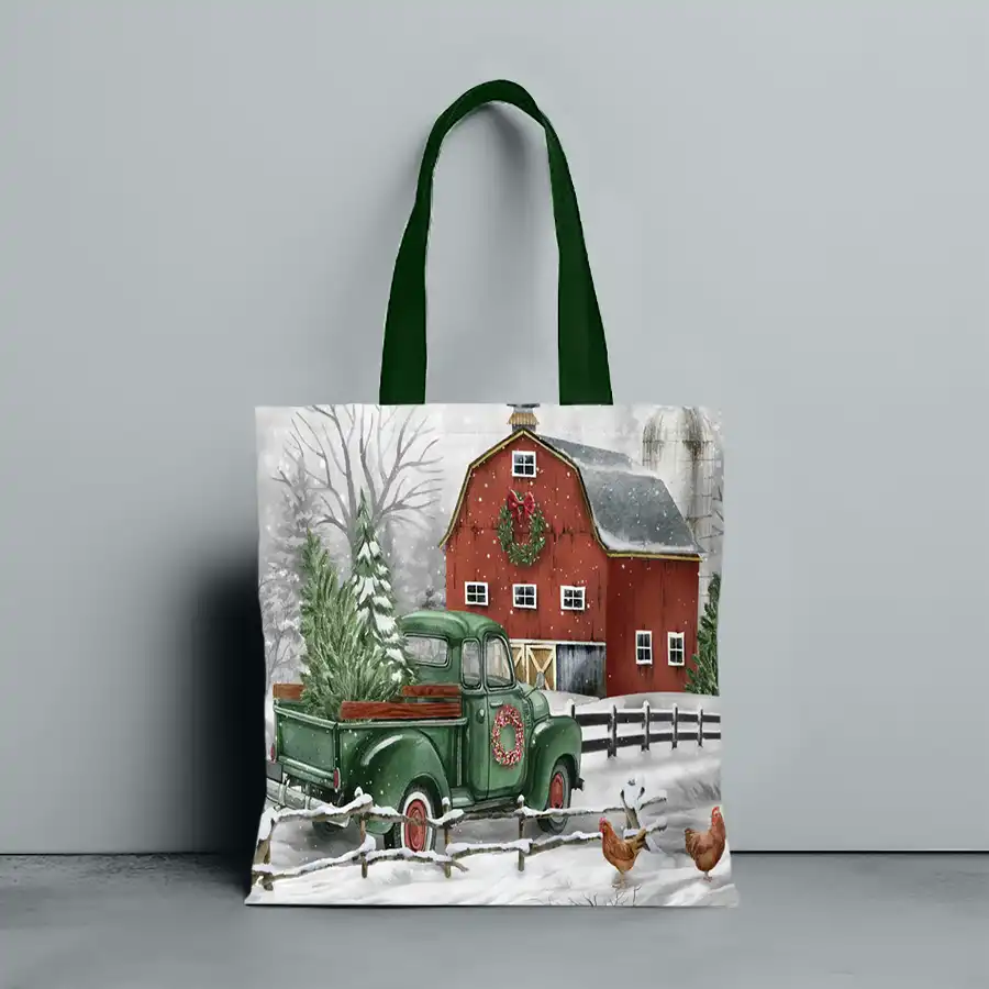 Personalized Christmas Tote Bag Designs by Vizons Design