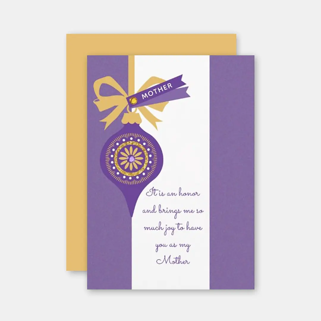 Vizons Design Gemstone & Ornament Christmas Name Greeting Card