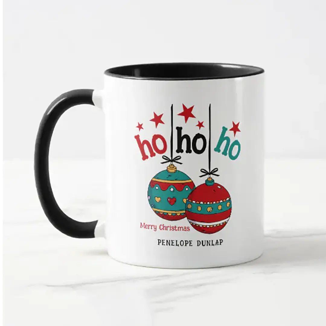 Vizons Design Ho Ho Ho Hanging Christmas Ornaments Festive Mug