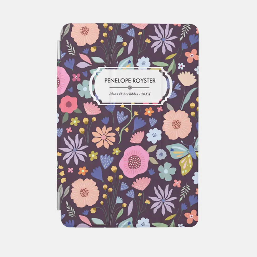 Vizons Design Pastels & Dark Plum Floral Pattern iPad mini Cover