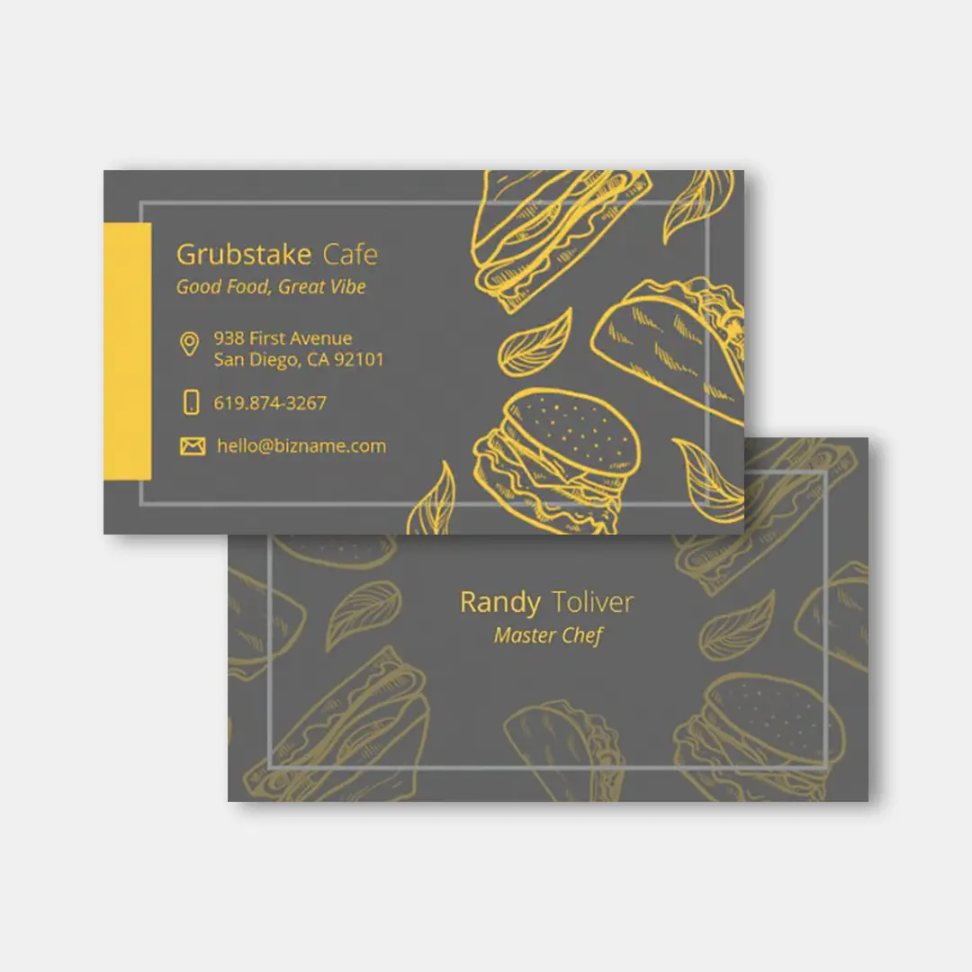Vizons Design Tacos & Sandwiches Restaurant Business Card