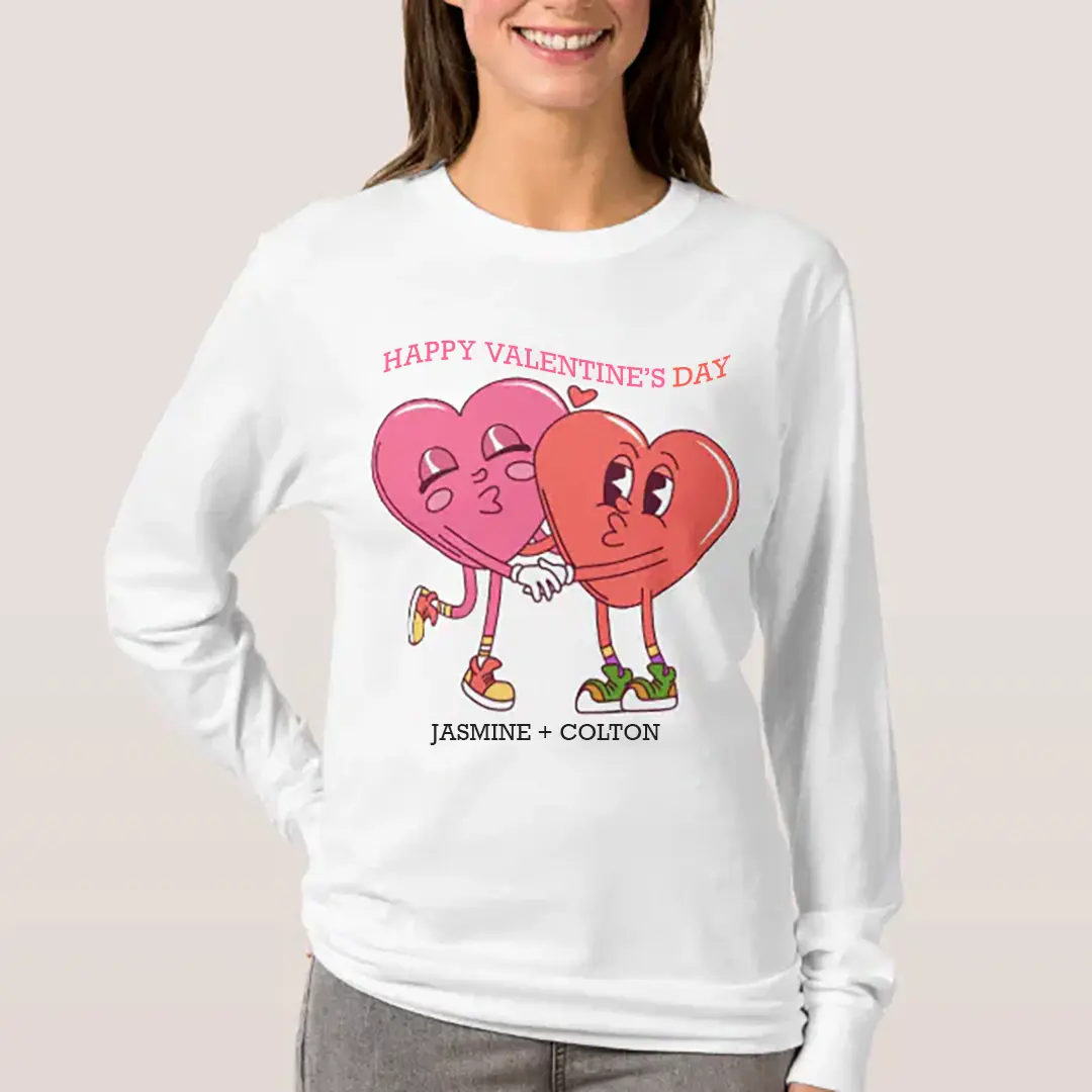 Vizons Design Valentine's Hearts Couple T-Shirt